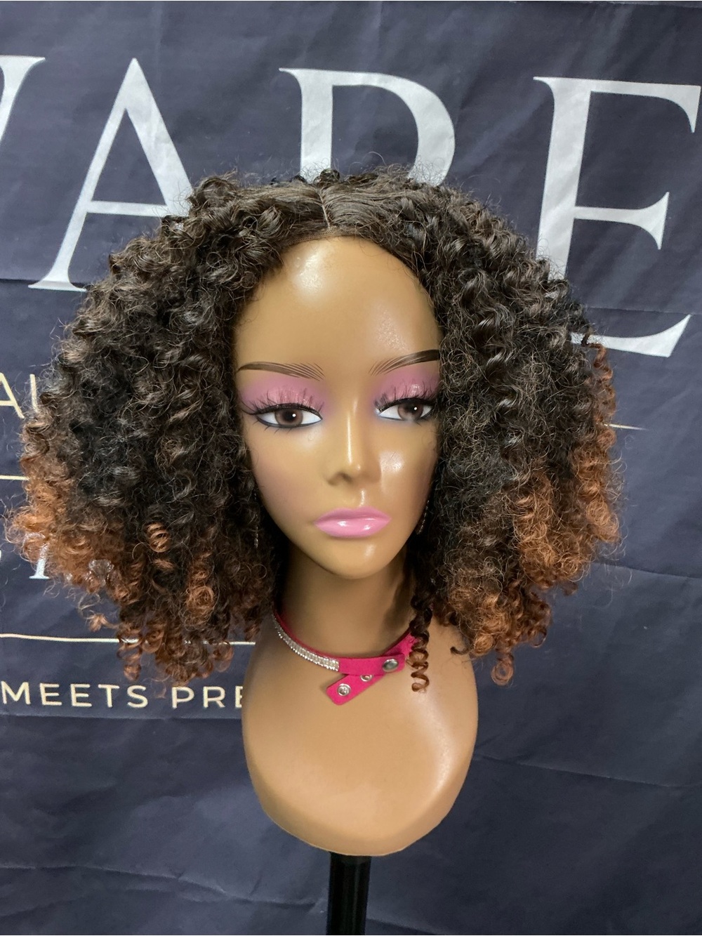 Curly Ombre Lace Front Wig - Brown to Copper (Unbranded)